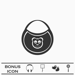 Obraz premium Bib with the image of bears icon flat.