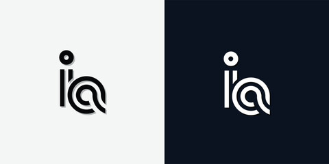Modern Abstract Initial letter IA logo. This icon incorporates two abstract typefaces in a creative way. It will be suitable for which company or brand name starts those initial. - obrazy, fototapety, plakaty