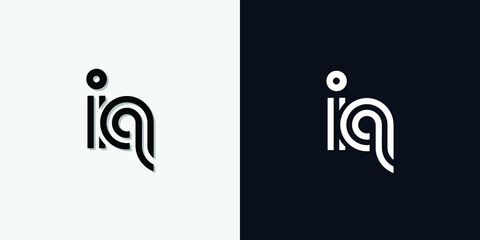 Modern Abstract Initial letter IQ logo. This icon incorporates two abstract typefaces in a creative way. It will be suitable for which company or brand name starts those initial.