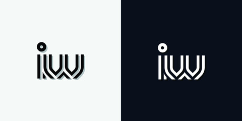 Modern Abstract Initial letter IW logo. This icon incorporates two abstract typefaces in a creative way. It will be suitable for which company or brand name starts those initial.