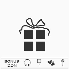 Gift icon flat.
