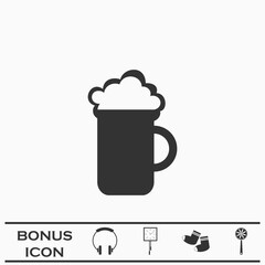 Beer icon flat.