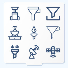 Simple set of 9 icons related to electrical device