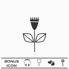 Flower icon flat.