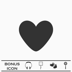 Heart icon flat.