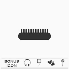 Comb icon flat.