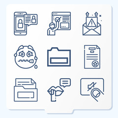 Simple set of 9 icons related to whisper