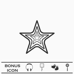 Star icon flat.