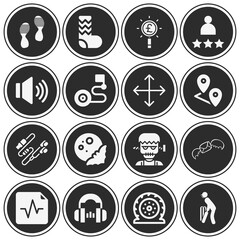 16 pack of beat  filled web icons set