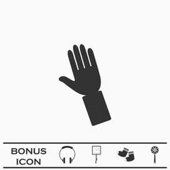 Hand icon flat.