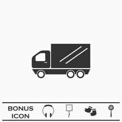 truck icon flat.