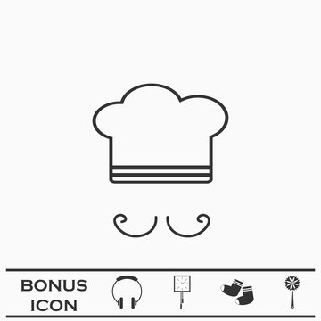 Chef icon flat.