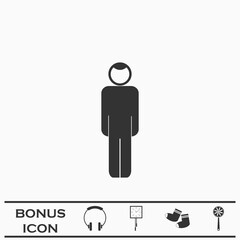 Man icon flat.