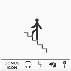 Go down up icon flat.