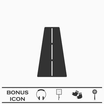 Road icon flat.