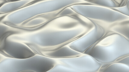 Background of white fabric. Beautiful smooth folds of fabric. Background for advertising. 3d rendering.
