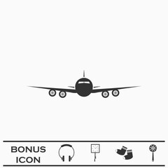 Aircraft or Airplane icon flat