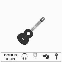 Acoustic guitar icon flat