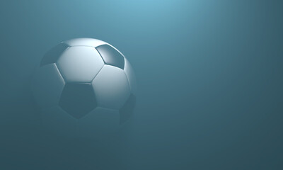 Obraz premium Soccer ball on a bright background. Sports background. Football. 3d rendering.