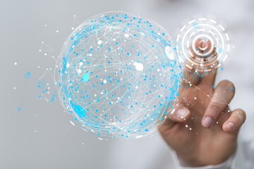 Global digital connections with technology.