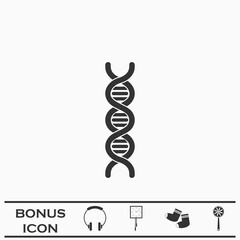 Vector DNA icon flat
