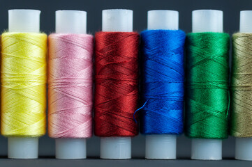 thread palette on a black background