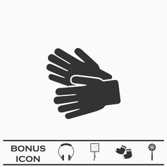 Garden Gloves icon flat