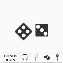 Dice icon flat