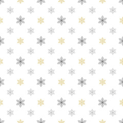 Snowflakes seamless pattern for Christmas packaging, textiles, wallpaper vector illustration.
