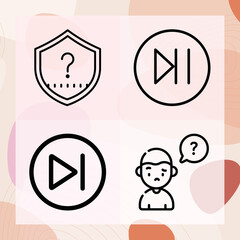 Simple set of hesitate related lineal icons