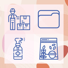 Simple set of oval related lineal icons