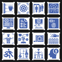 16 pack of biopsy  filled web icons set