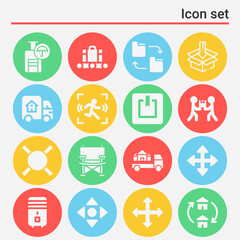 16 pack of packing  filled web icons set