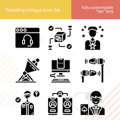 Simple set of supplier related filled icons.