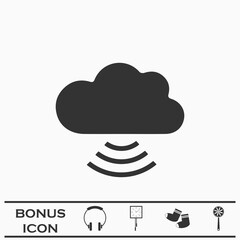 Wi-Fi cloud icon flat