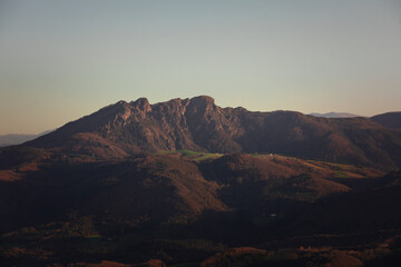 Fototapeta na wymiar Look at Aiako Harriak three peaks at the Basque Country.