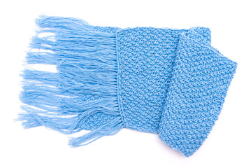 Blue scarf isolated on the white background.