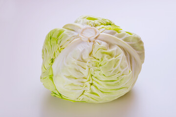 Fototapeta premium Fresh white cabbage isolated on white background.