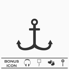 Anchor icon flat