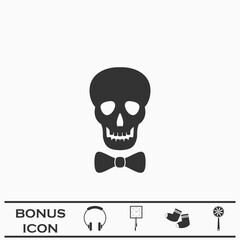 Obraz na płótnie Canvas Skull icon flat