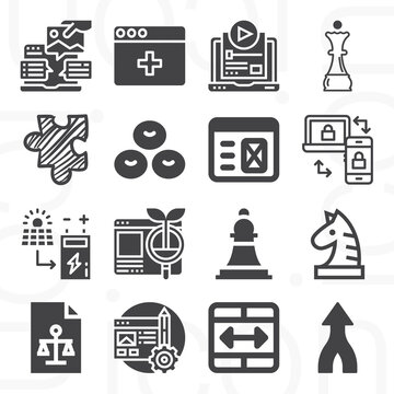 16 pack of entity  filled web icons set