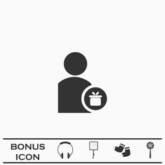 Delivery man icon flat