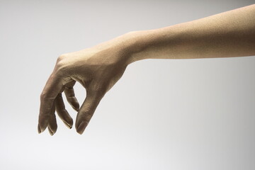 woman hand painted in various poses in the studio