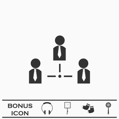 Social network icon flat