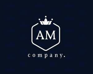 Letter AM royal style monogram. Elegant, graceful typography. Calligraphic vintage logo for book design, brand name, business card, restaurant, boutique, hotel, cafe, identity, badge