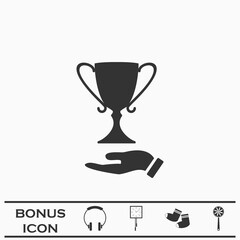 Trophy icon flat