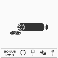 Sausage icon flat