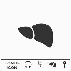 Liver icon flat