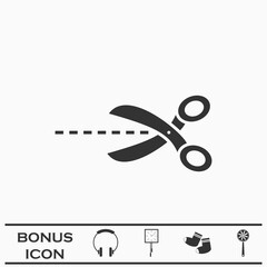 Fototapeta premium Cut icon flat