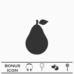 Pear icon flat